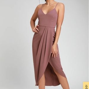 Lulus Reinette Mauve Purple Midi Dress